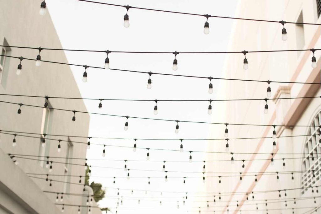 string lights cross design