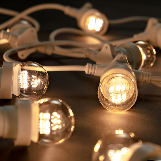 LED festoon light bulbs in white