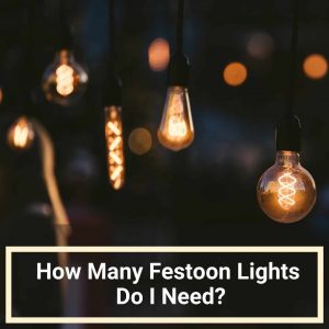glowing festoon lights hanging in the dark